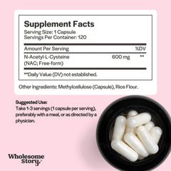 N-Acetyl Cysteine 600 mg supplement bottle on white