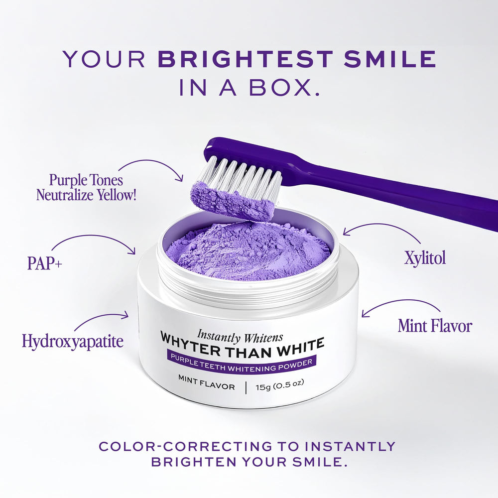 Close-up of purple color-correcting powder to neutralize yellow tones