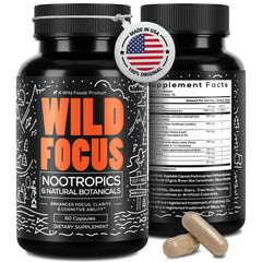 Wild Focus brain supplement bottle front view