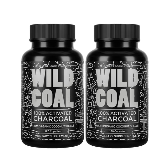 Wild Foods Activated Charcoal Capsules bottle – front view
