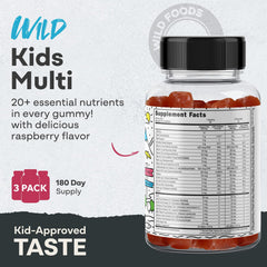 Nutrition facts panel for Wild Foods Kids Multivitamin Gummies