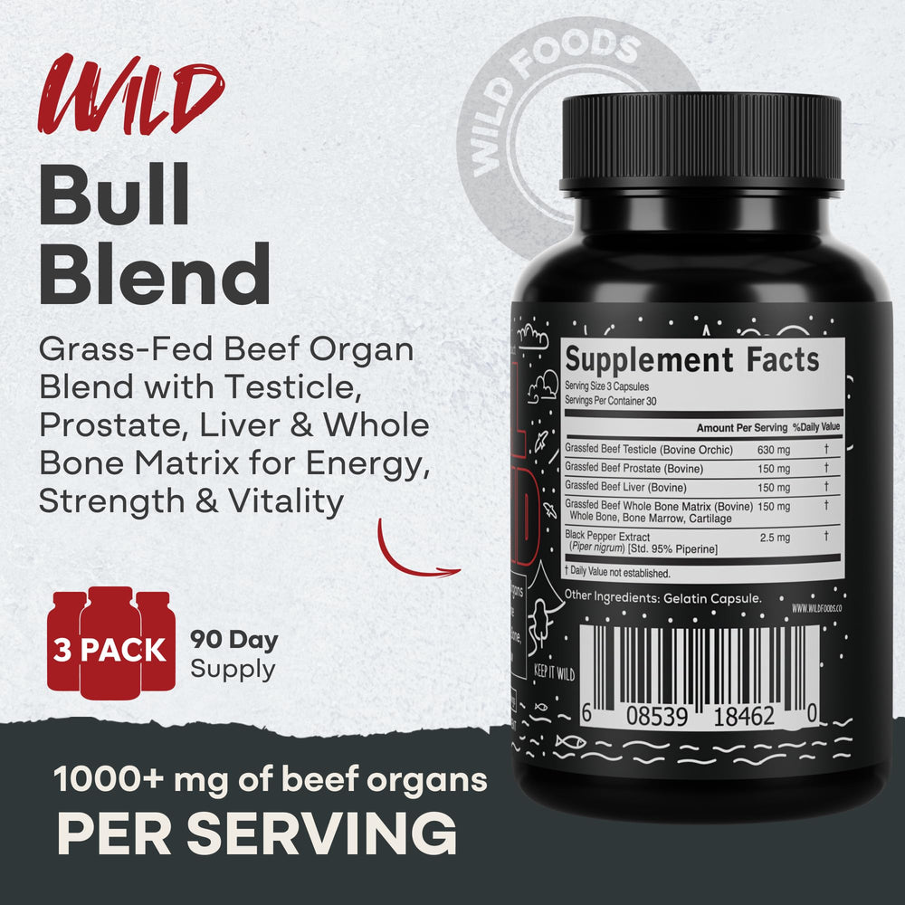 Close-up of grass-fed bovine liver capsules