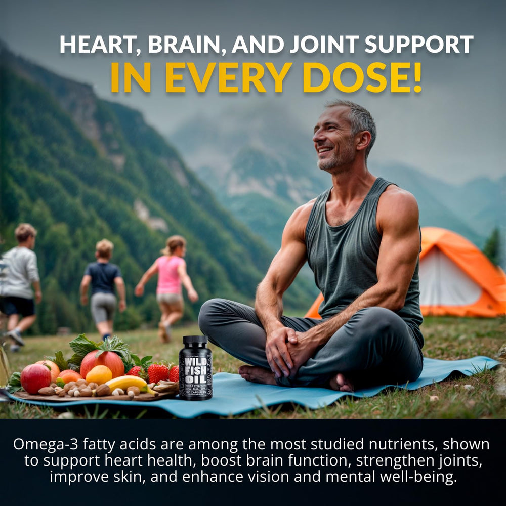 Close-up of omega-3 fish oil capsules – burpless formula