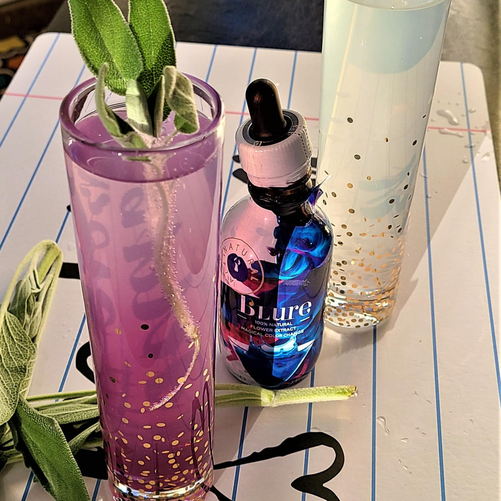 Ingredients: cane sugar, butterfly pea flower, and water