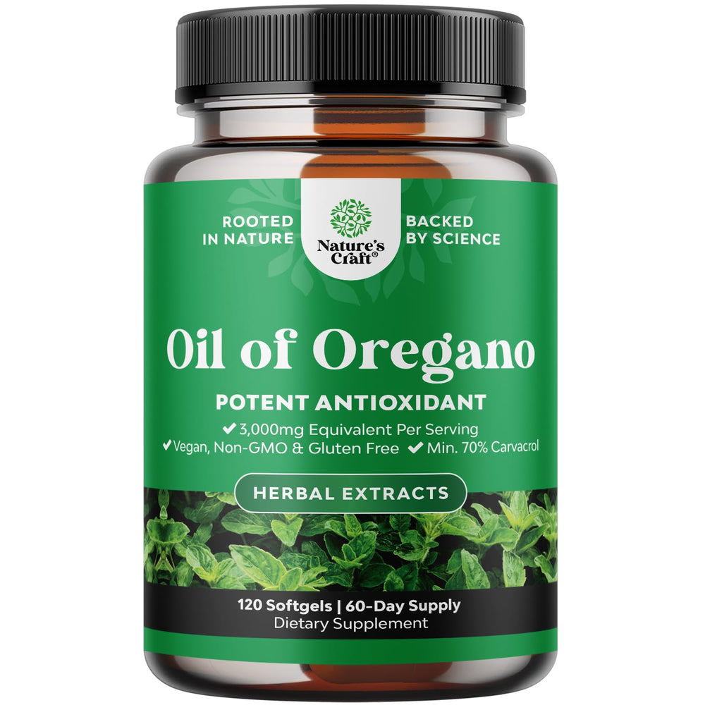 Wild oregano oil softgels bottle - hero image