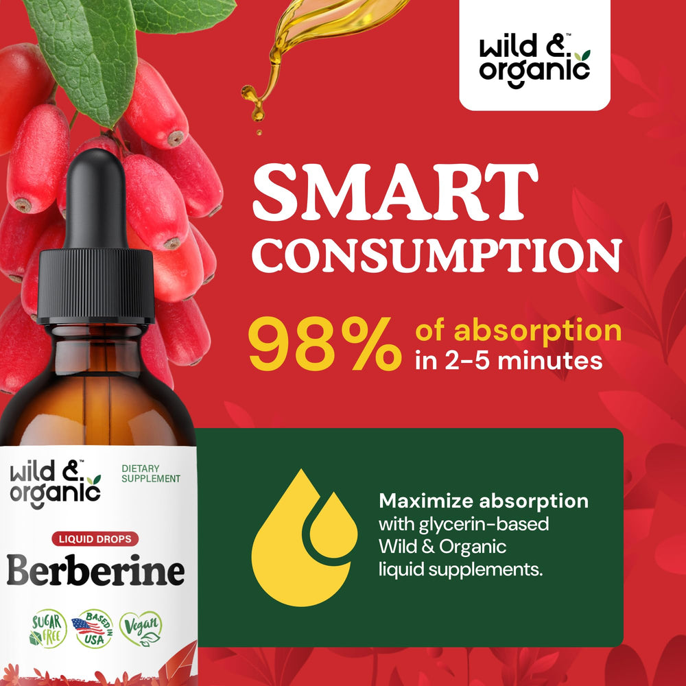 Vegan glycerin-based Berberine Liquid Drops bottle