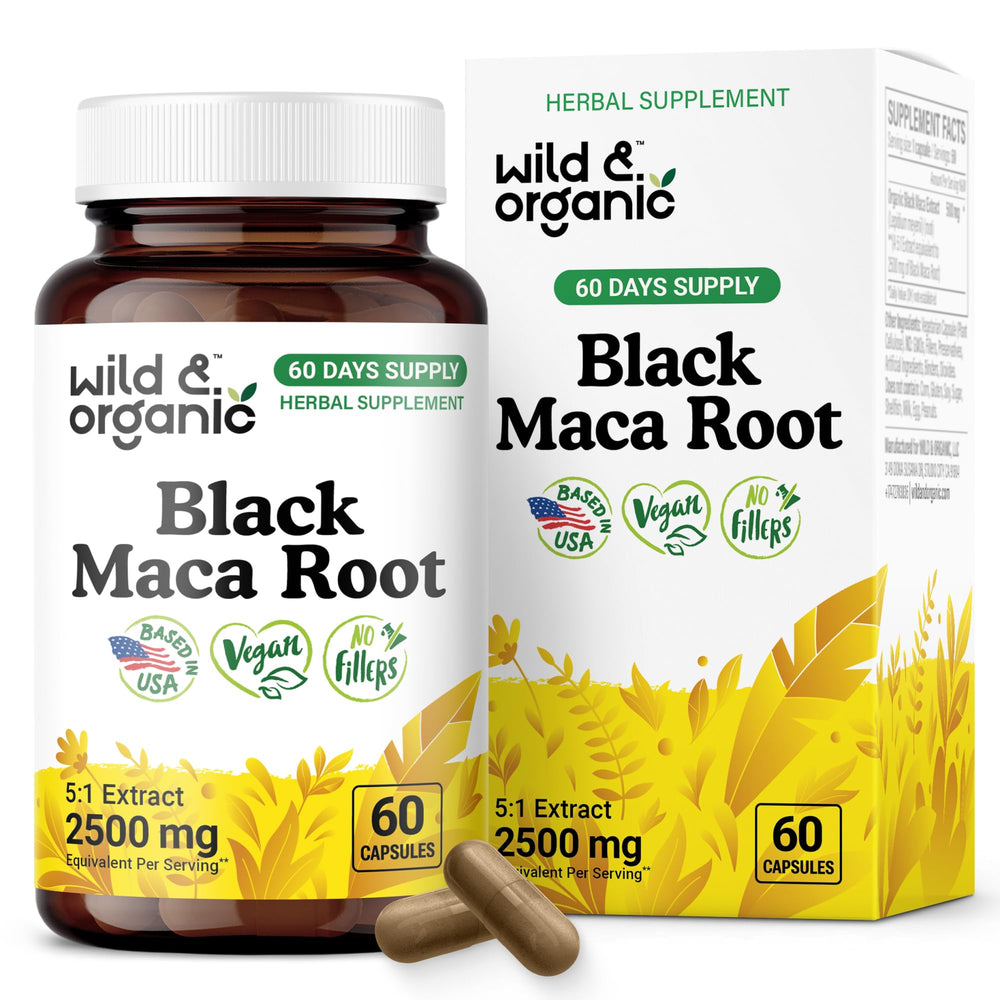 Wild & Organic Black Maca Root Capsules bottle