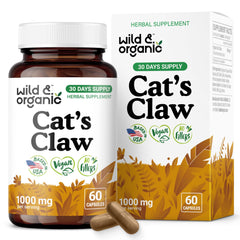 Wild & Organic Cat's Claw 1000 mg immune support capsules bottle