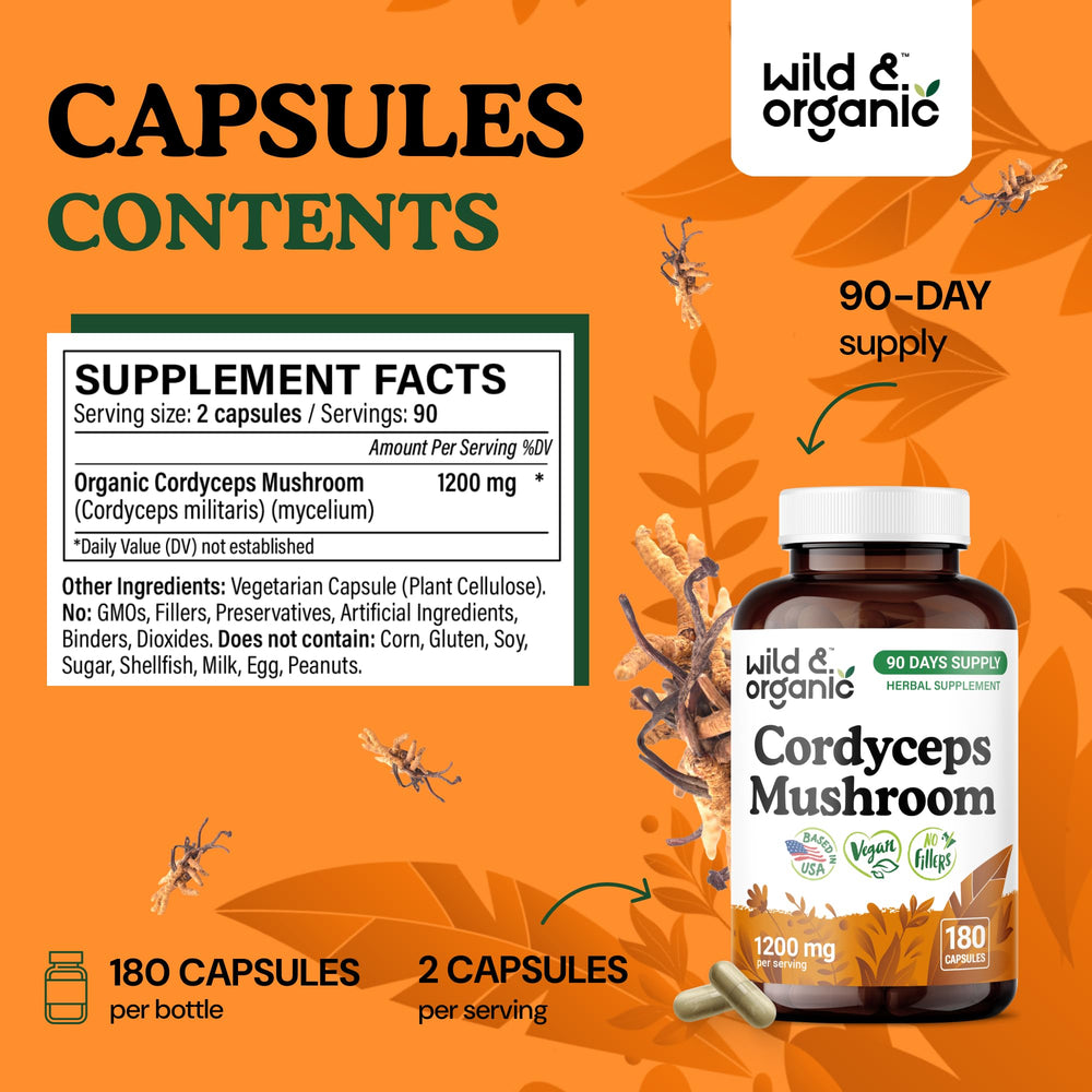 Close-up of cordyceps capsules