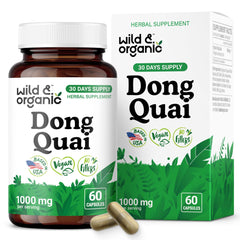 Bottle of Wild & Organic Dong Quai Capsules for Women with 60 capsules
