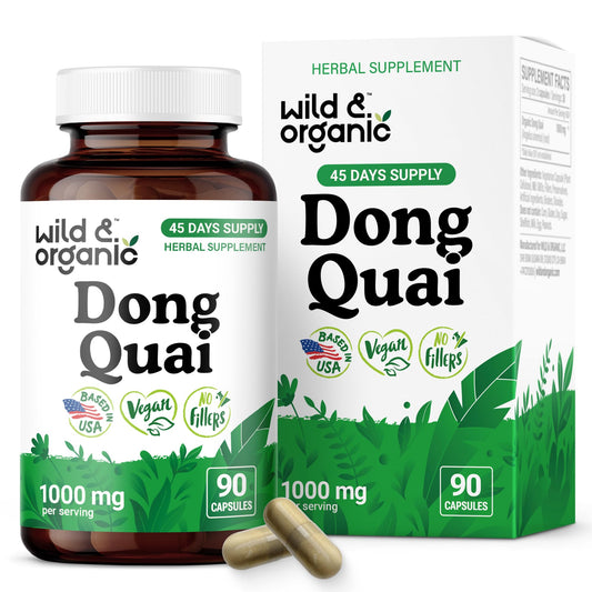 Bottle of Wild and Organic Dong Quai Capsules for Women