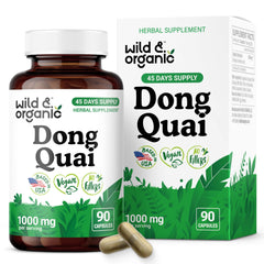 Bottle of Wild and Organic Dong Quai Capsules for Women