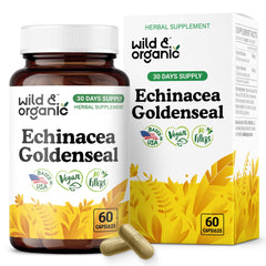 Wild & Organic Echinacea Goldenseal Capsules bottle label