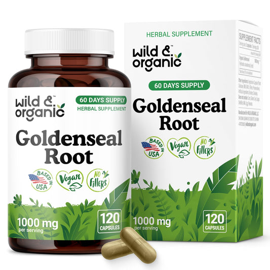 Hero image: Wild & Organic Goldenseal Root Capsules 1000mg