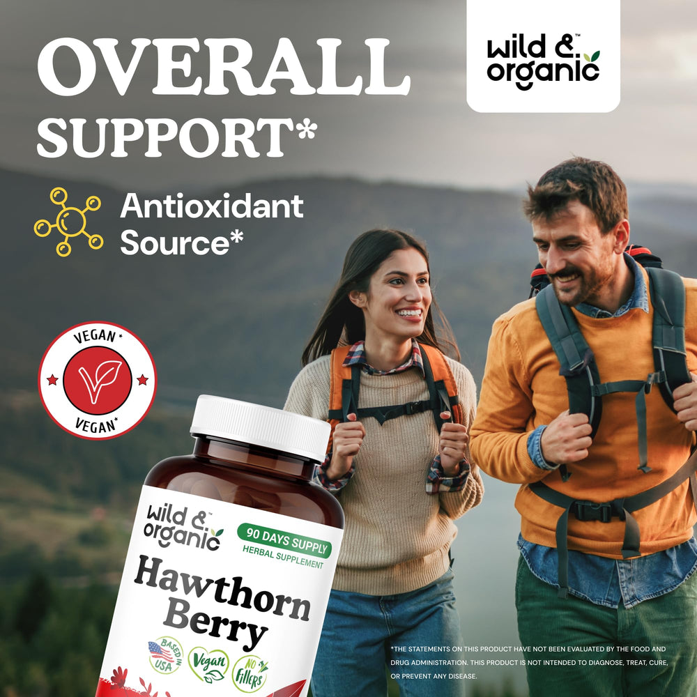 Back label of Hawthorn Berry Capsules showing ingredients and dosage