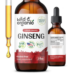 Wild & Organic Korean Red Ginseng Drops bottle with label
