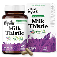 Wild & Organic Milk Thistle 1000mg bottle packaging