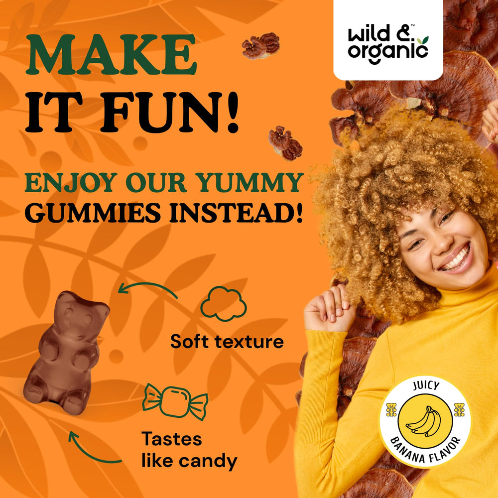 Gummies with mango flavor in a bright setting