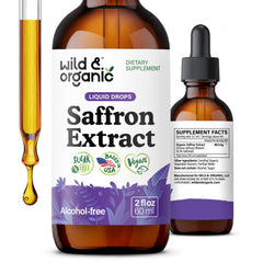 Wild & Organic Saffron Drops bottle – front view