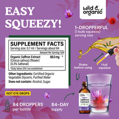 Close-up of product label on 2 fl oz bottle