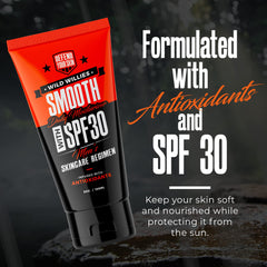 Wild Willies cream texture shown during application for a silky, non greasy feel.