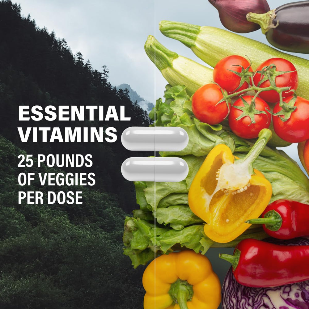 Wild Foods packaging highlights allergen-free, gluten-free vitamins and clean ingredients