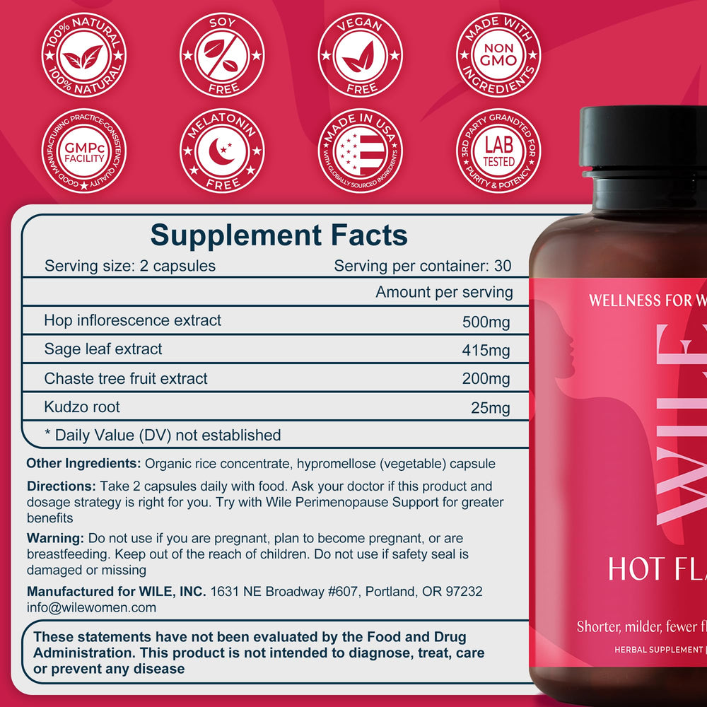 WILE sage leaf extract image underscores natural menopause support