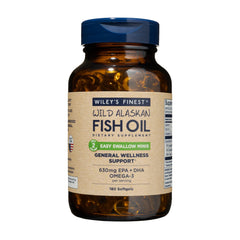 Wiley's Finest Wild Alaskan Fish Oil Easy Swallow Minis bottle with label