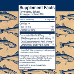Narrow close-up of EPA and DHA content on the label