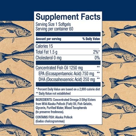 Label highlighting Peak EPA and DHA content