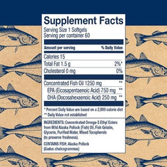 Label highlighting Peak EPA and DHA content