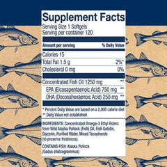 Bottle label showing 1000mg Peak EPA & DHA