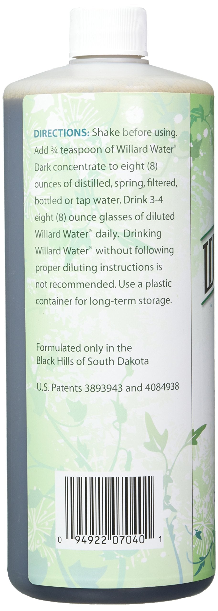 Bottle side view of Willard Water XXX Dark Multi-Vitamin 32 oz