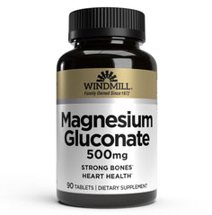 Windmill Magnesium Gluconate 500 mg bottle label