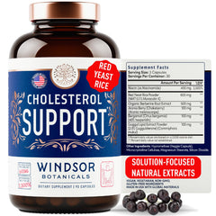 Windsor Botanicals cholesterol supplement bottle with citrus bergamot capsules