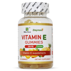 Bottle of Wins Town Vitamin E Gummies with 268 mg per serving and pineapple flavor