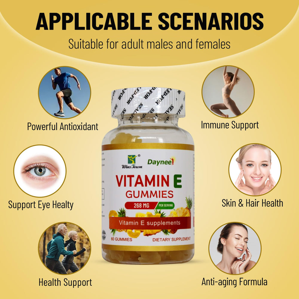 Bottle of Wins Town Vitamin E Gummies 60-count packaging