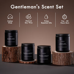 Winter cozy night ambiance with masculine candles