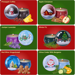 Winter fir scented candle tin