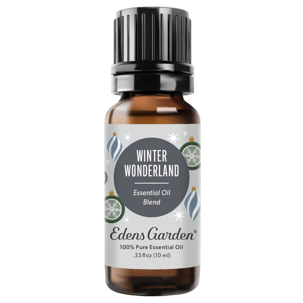 Edens Garden Winter Wonderland essential oil blend bottle on white background