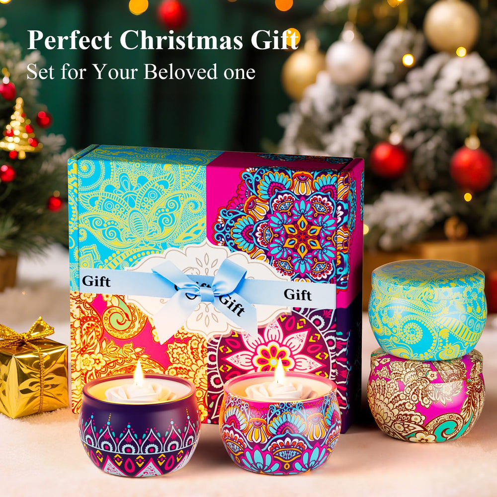 Close-up view of Wintercrush candle tins
