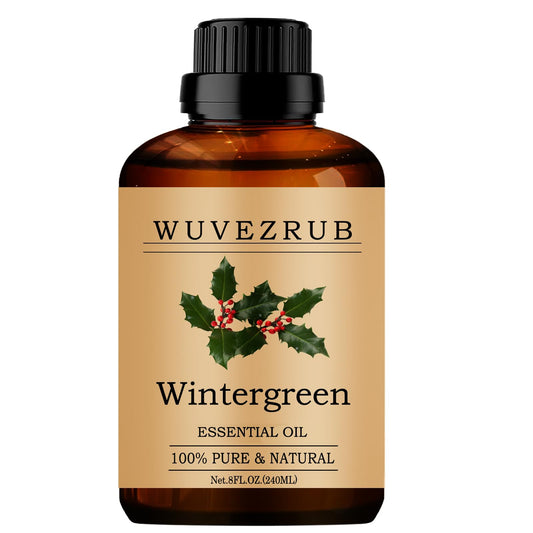 Wintergreen essential oil bottle organic label 240ml