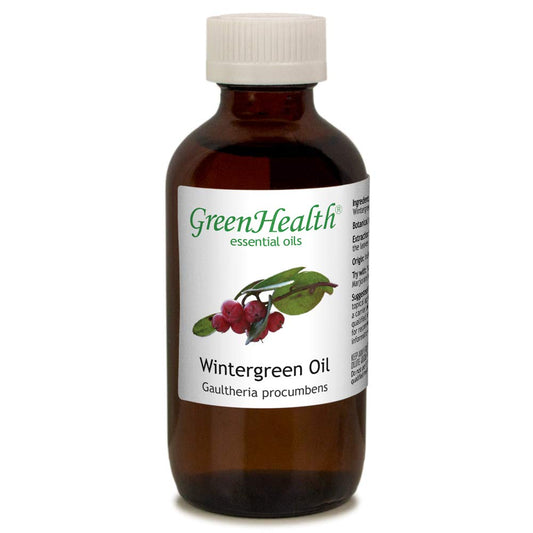 Wintergreen essential oil 4oz bottle with child-resistant cap