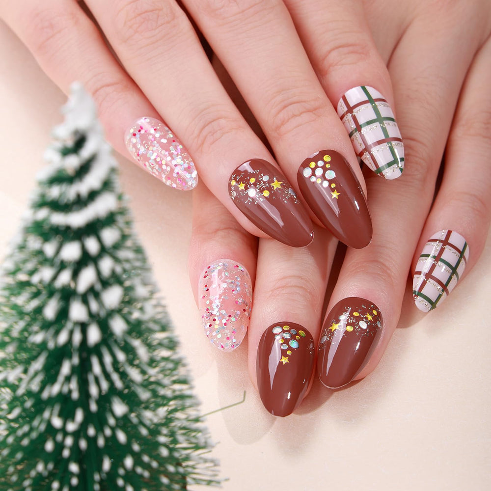 Winthrop glitter grid nail art stickers add sparkle to DIY nails.