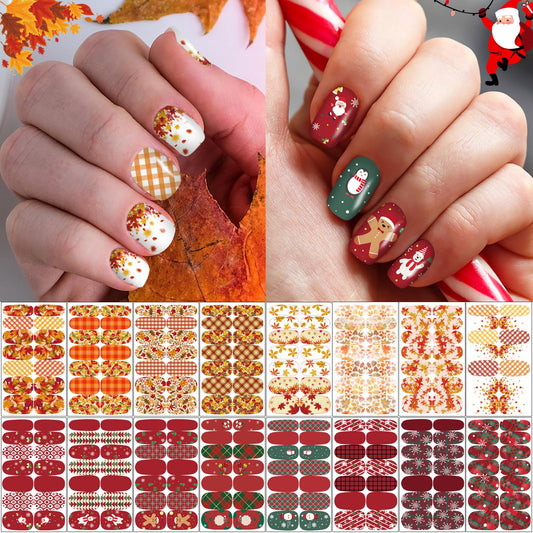 Winthrop maple leaf nail wrap for quick, festive manicures.