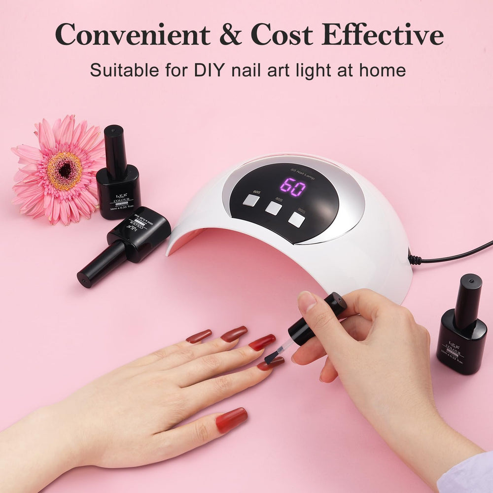 Wisdompark 54W nail lamp supports gel glue, builder gel, sculpture gel, and gem glue.