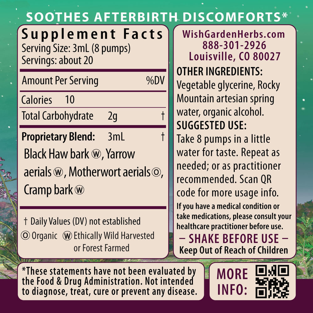 Close-up of AfterEase tincture bottle label showing branding and product name.