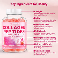Assorted fruit-flavored Wiszeen collagen gummies