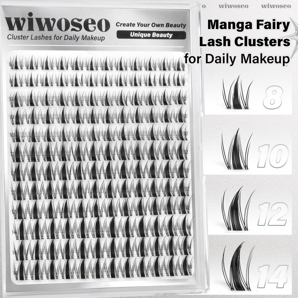 Wiwoseo D-curl manga lashes boost natural lash drama for daily wear
