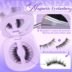 Wiwoseo natural wispy magnetic lashes offering a seamless look.